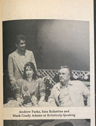 Andrew Parks, Sara Balantine and Mark Grady Adams in Relatively Speaking